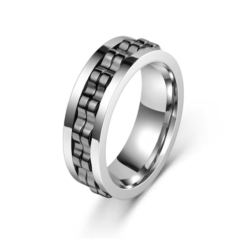 Stainless Steel Spinner Anxiety Ring for Men