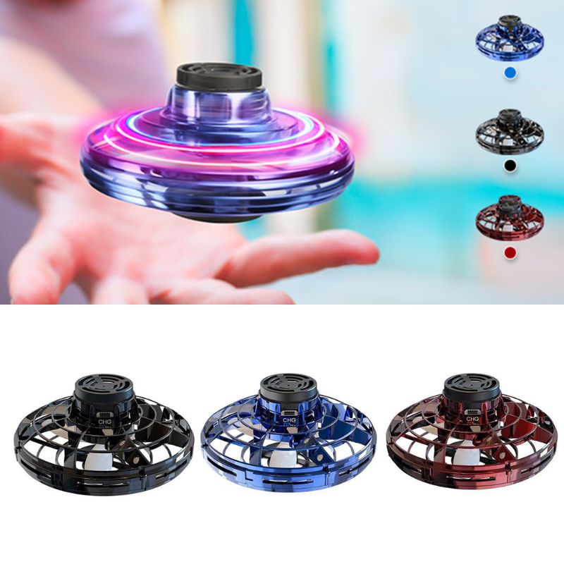 Mini LED Flying Spinner Toy – Fingertip Gyro UFO Drone for Kids