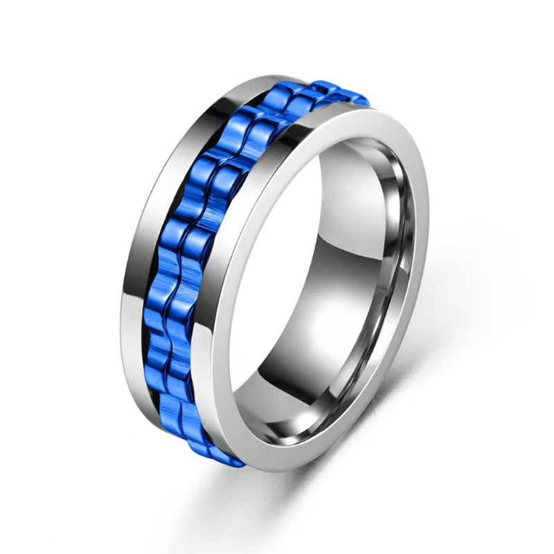 Stainless Steel Spinner Anxiety Ring for Men