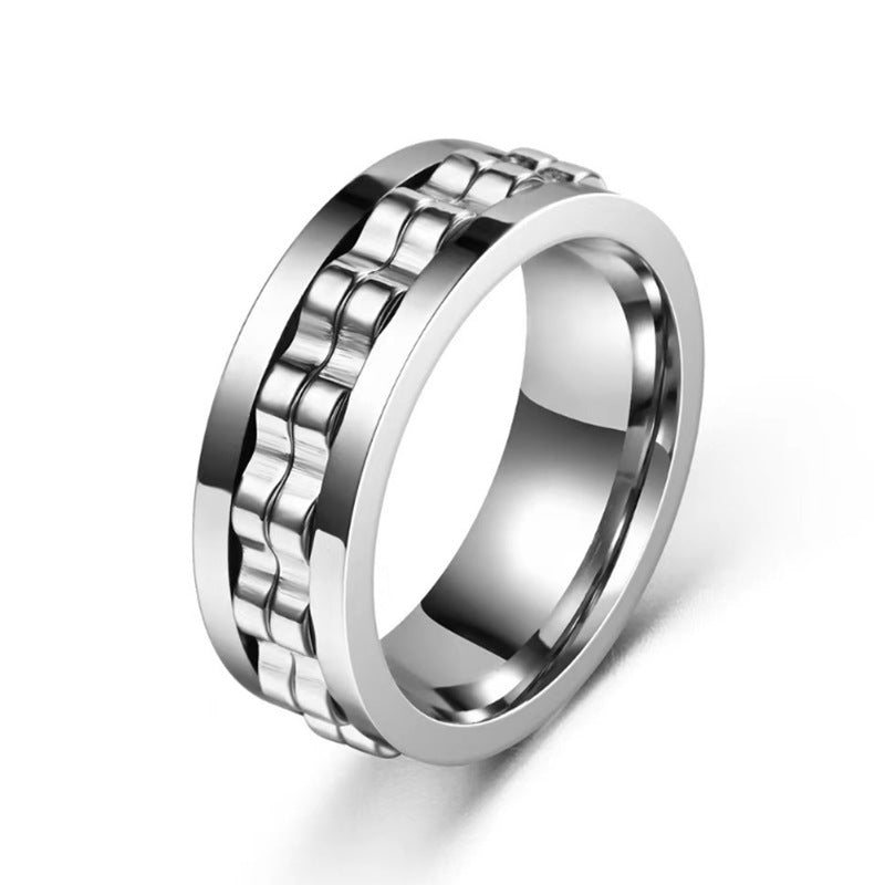 Stainless Steel Spinner Anxiety Ring for Men